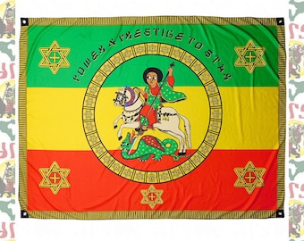 Imperial Standard St. George[drs]EX Flag Banner 200 x 150cm Wall hanging/(roots reggae dub rastafari ethiopia jamaica haile selassie i)