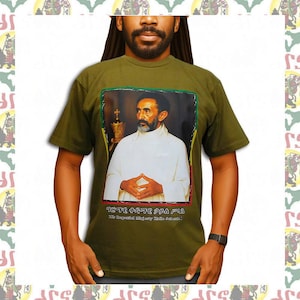 Haile Selassie I[drs] 5.6oz T-Shirts Roots Reggae Dub Haile Selassie Africa Ethiopia Jamaica