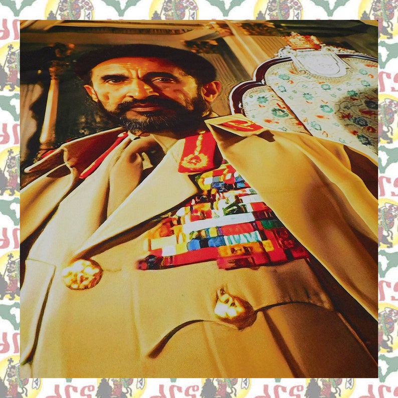 Tapisserie Power of The Trinity Haile Selassie Idrs très grand drapeau Lion de Juda roots reggae dub rastafari afrique éthiopie jamaïque image 9