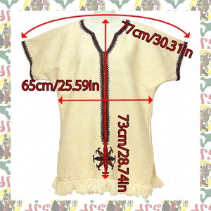 Ethiopian Traditional Hand Embroidered Organic Cotton Shirt / tra w-a117 Roots Reggae Dub Ethiopia Africa Jamaica image 2