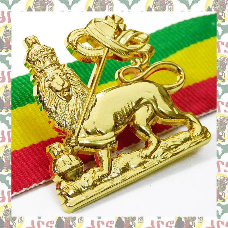 Lion of Judah drs 2D/3D brooch pins Rasta Reggae Ethiopia Africa Lion of Judah Haile Selassie Dub image 4