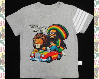 Kids T-shirts drs  a34/ Children's Tee Lion of Judah Reggae Jah Rastafari Ethiopia Jamaica