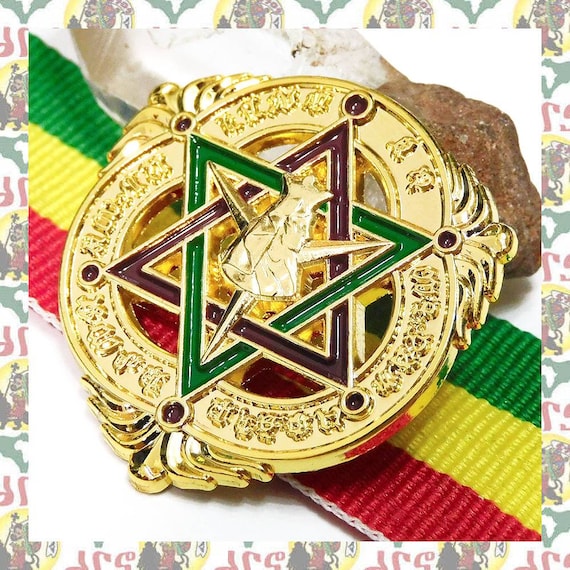 Queen of Sheba Medal [drs] 2D/3D Pins Badge (rasta Reggae