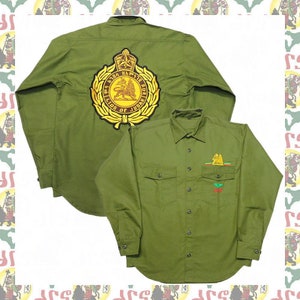 Moa Anbessa [drs]Haile Selassie I Embroidered Long-sleeved shirt rastafari reggae jamaica Lion of Judah Haile Selassie I  ethiopia
