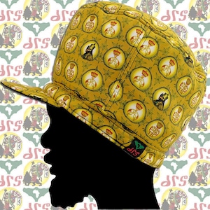 drs [Storlek M/59 cm - 64 cm] Vändbar Marshall-stil Rasta Crown Hat Roots Dub Reggae Jamaica Afrikanskt tyg Etiopien Dreadlocks