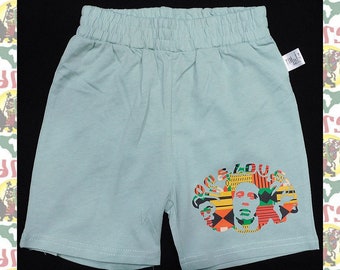 Kids Shorts drs  a10 / Children's Tee Lion of Judah Reggae Jah Rastafari Ethiopia Jamaica