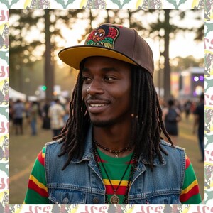 Ethio Angel [drs] Embroidered Snapback Cap roots reggae rastafari africa soundsystem