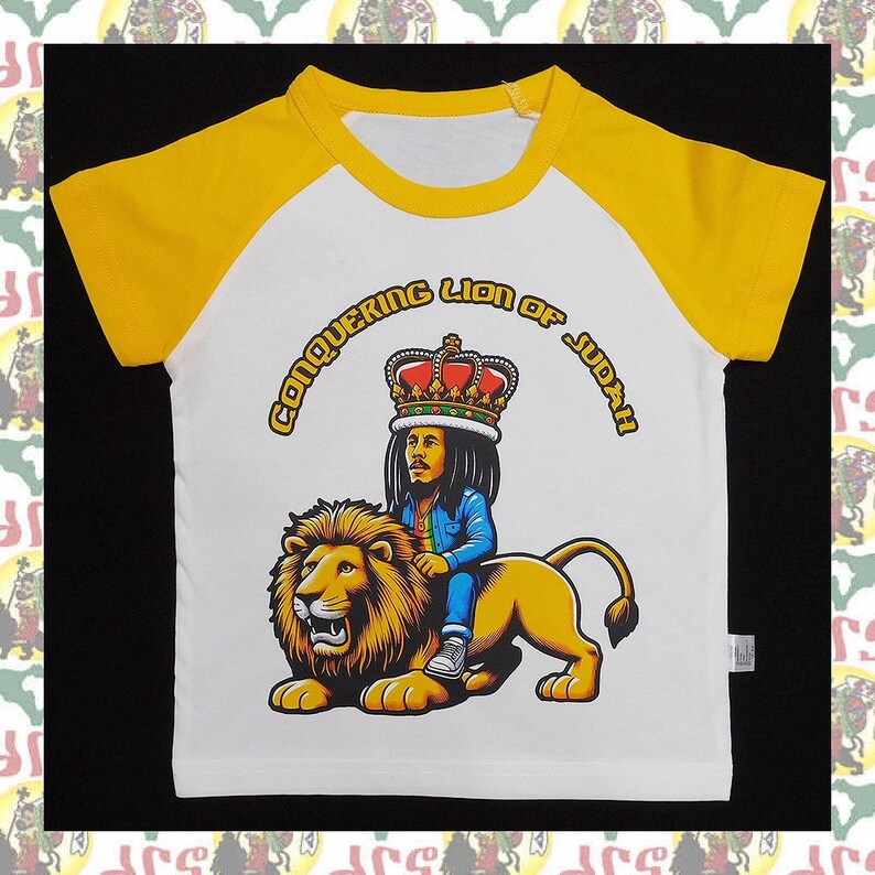 Kids T-shirts drs a38/ Children's Tee Lion of Judah Reggae Jah Rastafari Ethiopia Jamaica image 1