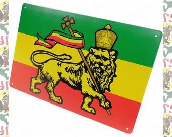 Lion of Judah [drs] Metal Plate  Reggae Rastafari  Ethiopia   Wall Decor