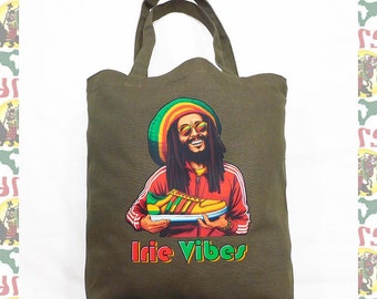 drs original tote bag a197 (Lion of Judah Roots Dub Reggae Jamaica Africa Ethiopia )