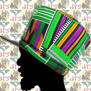 drs [Storlek M/59 cm - 64 cm] Vändbar Marshall-stil Rasta Crown Hat Roots Dub Reggae Jamaica Afrikanskt tyg Etiopien Dreadlocks