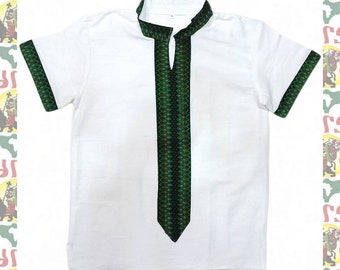 Ethiopian Traditional Cotton shirt L m-a301 (dress shirt african clothes cotton roots dub rasta color lion of judah)