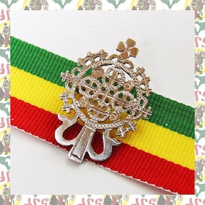 Ethiopian Cross  Silver Brooch　(Ethiopia Africa Handmade Reggae Rastafari Dub Accesaly)