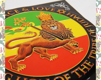 Metal Art Sticker - Lion Of Judah (Reggae Roots Dub Jamaica Ethiopia Rastafari Haile Selassie I Jah)