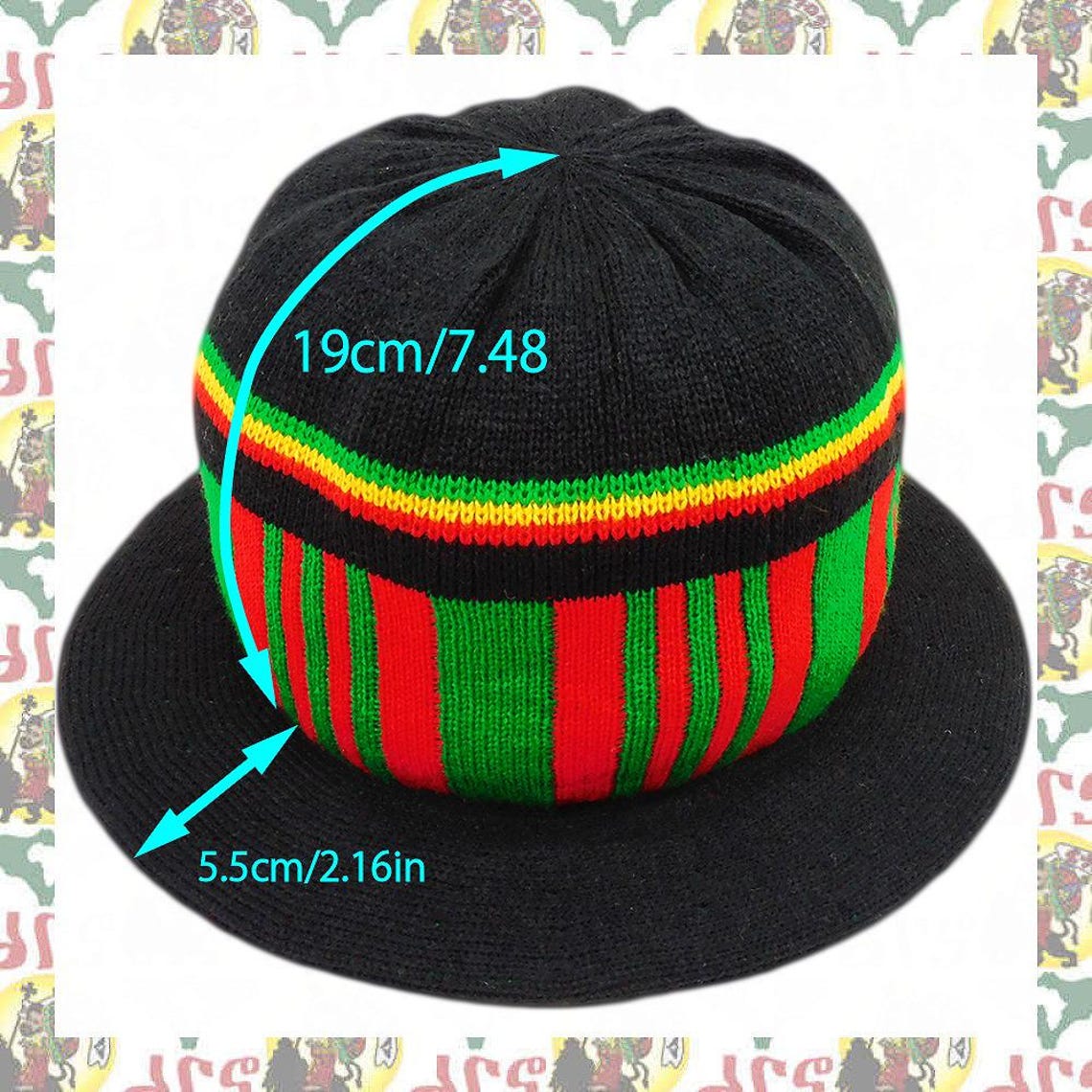 Knitted Rasta Cap Rasta Style Knit Hat – Reggae Inspired Dreadlock Cap (lion Hoed ...
