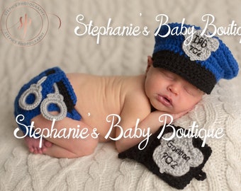 police Newborn Beanie NEW Newborn Hospital Hats Police coming home hat