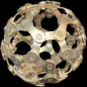 Eco-Friendly Handmade Upcycled Bicycle Chain Ball - Unique Decorative Item, Paperweight - Banausic Designs