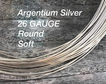 50 FEET Argentium Silver Wire, 26 Gauge, Soft, Round, Hypoallergenic WHOLESALE