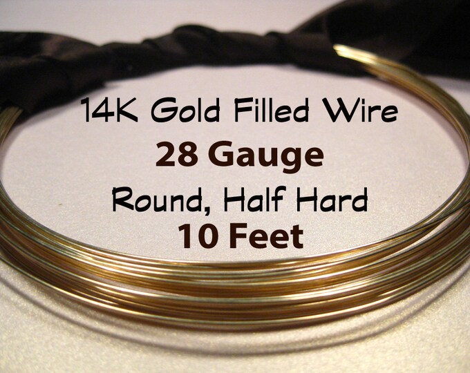 28 Gauge 14K Gold Filled Half Hard Round Wire for Jewelry Etsy