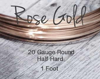 14K ROSE Gold Filled Wire, 20 Gauge, 1 Foot WHOLESALE, Round, Half Hard