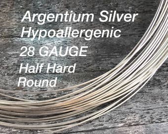 50 FEET Argentium Silver Wire, 28 Gauge, Half Hard, Round, Hypoallergenic  WHOLESALE