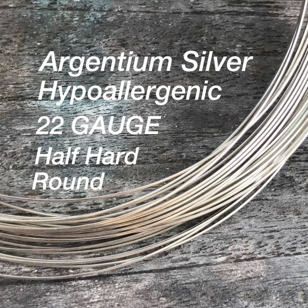 1 FOOT Argentium Silver Wire, 22 Gauge, Half Hard, Round, Hypoallergenic  WHOLESALE