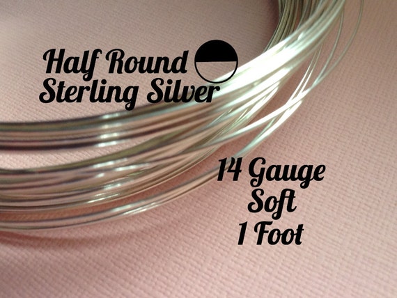 Sterling Silver Wire HALF ROUND 14 Gauge Soft 1 Foot WHOLESALE