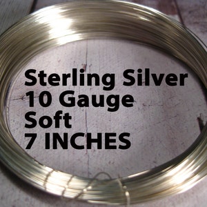 Sterling Silver Wire, 10 Gauge, 7 INCHES, WHOLESALE, Soft, Round.