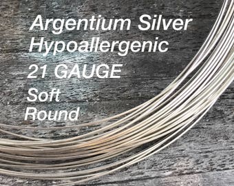 5 FEET Argentium Silver Wire, 21 Gauge, Soft, Round, Hypoallergenic WHOLESALE