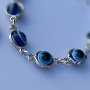 Filled Evil Eye Gold or Silver Color Bracelet 7&quot;-8&#39;&#39;all age unisex