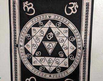 mini Wall-hanging, Tapestry wall-hanging, Buddha wall-hanging, Wall decor, 7 chakra meditation wall art, Om wall-hanging, Yin Yang