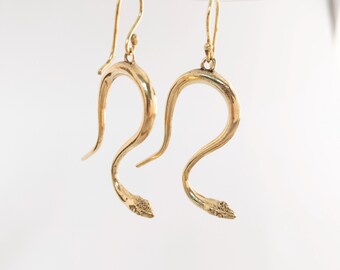 Snake earrings Gold or Silver/A Bohemian Statement Earrings/Timeless Elegance Earrings/Southwest Inspired/Fringe Earrings ER-113