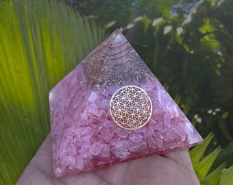 Rose Quartz Metaphysical Healing & Meditation, Energy Cleanse and  Generator Orgone Pyramid, EMF Protection, Home Protection Gift, love