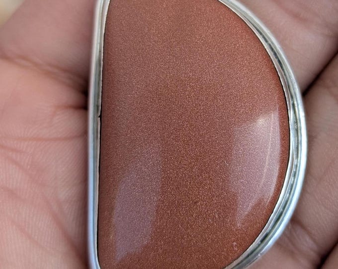 P3/9- Natural Sunstone Pendant: 925 Sterling Silver (T12-009)
