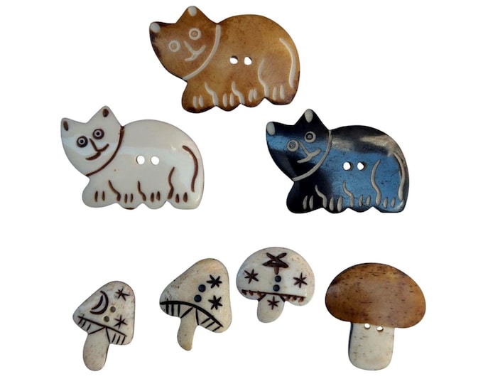 Eco-friendly sewing buttons/Handmade Decorative and Unique Natural Buffalo Horn Buttons/Himalayan artisan craft/ethnic wear/bone craft