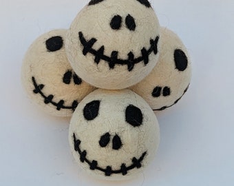 Organic Wool Dryer Balls (4-Pack): Sheep Design, Handmade in Nepal