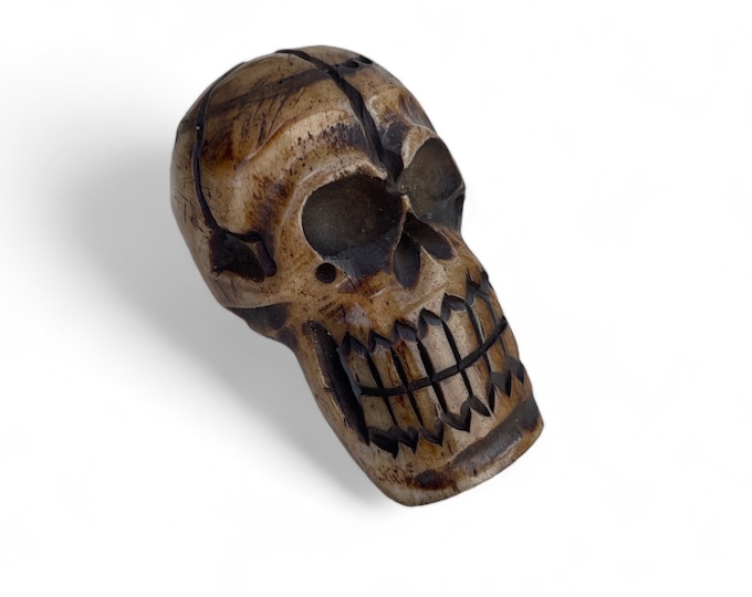 Tibetan rare vintage Yak bone Hand carved skull beads