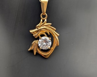 Handmade Brass Dragon crystal pendant (p7-12)