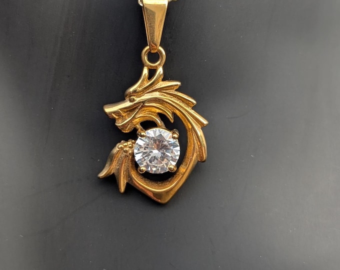Handmade Brass Dragon crystal pendant (p7-12)