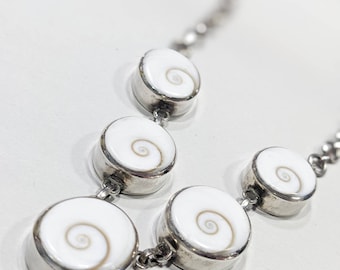 Vintage Shiva eye pure silver necklace