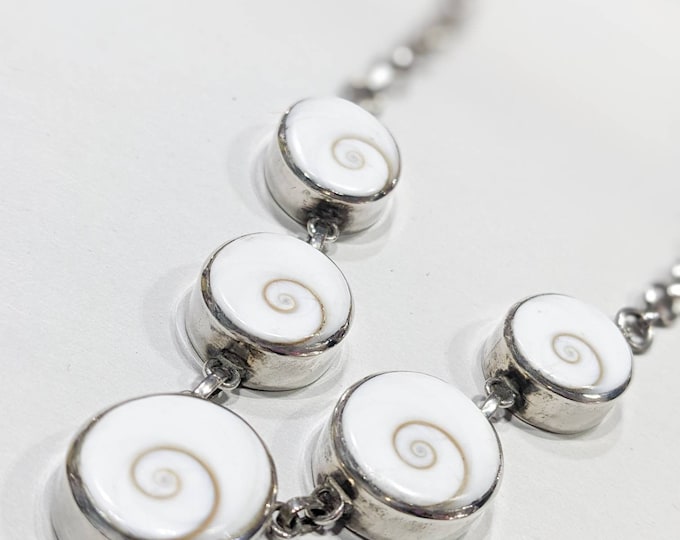 Vintage Shiva eye pure silver necklace