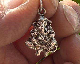 Sterling Silver Ganesha Pendant: Hindu God Shiva's Son ( P5 )