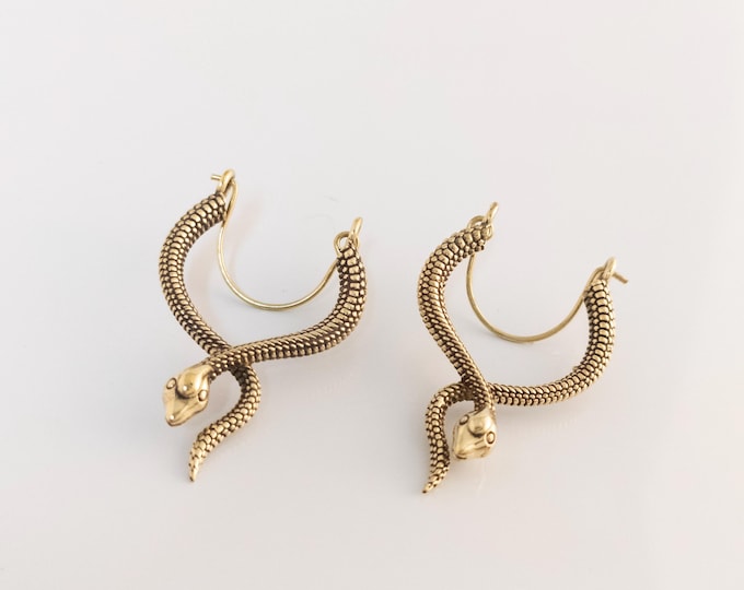 Snake earrings Gold or Silver/A Bohemian Statement Earrings/Timeless Elegance Earrings/Southwest Inspired/Fringe Earrings ER-102