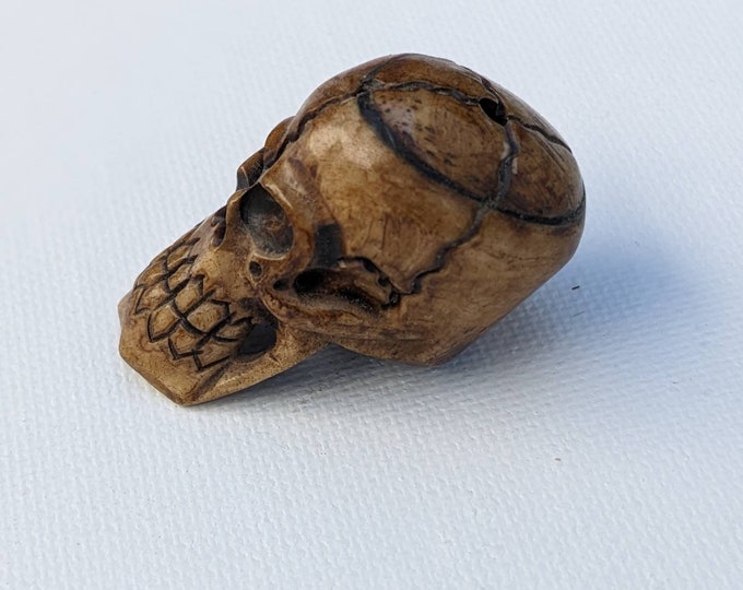 Tibetan rare vintage Yak bone hand Carved Skull beads