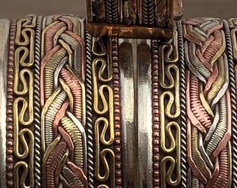 Vintage Copper Brass Large/Medium Cuff Bracelet—Unisex Healing Bracelet (cb-115)