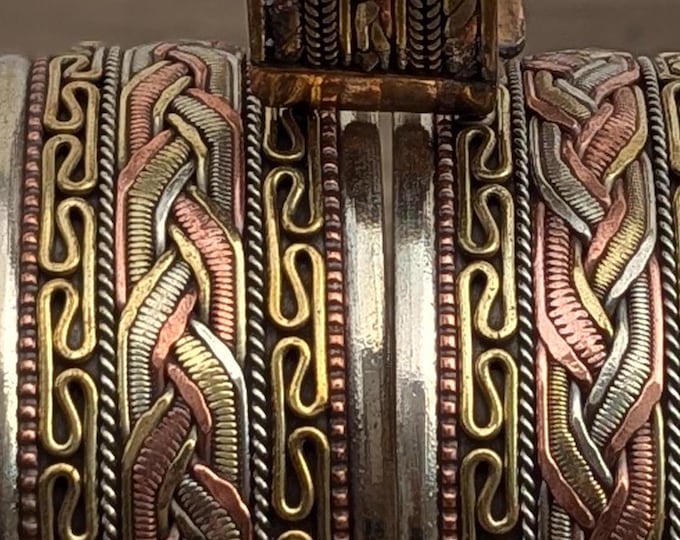 Vintage Copper Brass Large/Medium Cuff Bracelet—Unisex Healing Bracelet (cb-115)