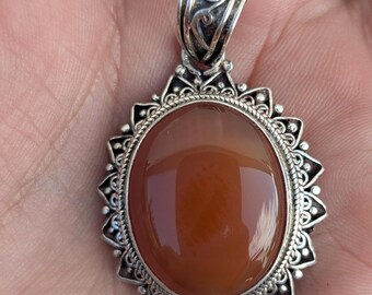 P3/5- Silver Red Carnelian Pendant (T12-005)