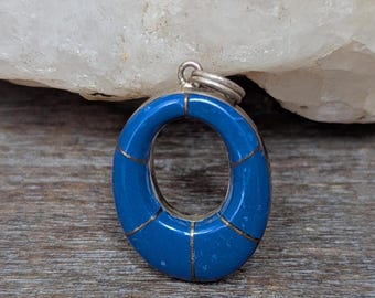 Lapis Lazuli & Black Onyx Hoop Pendant
