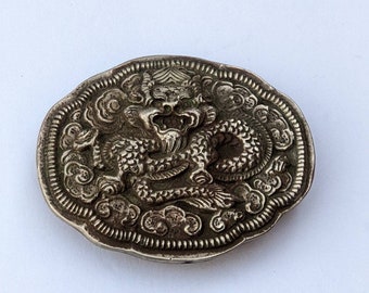Exotic Tibetan Dragon Belt Buckle