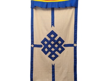 Tibetan Door flag/ Auspicious Symbols door curtain/ Tibetan split curtain/ Tibetan silk curtain/ Tibetan door/ Tibetan eternal knot cover